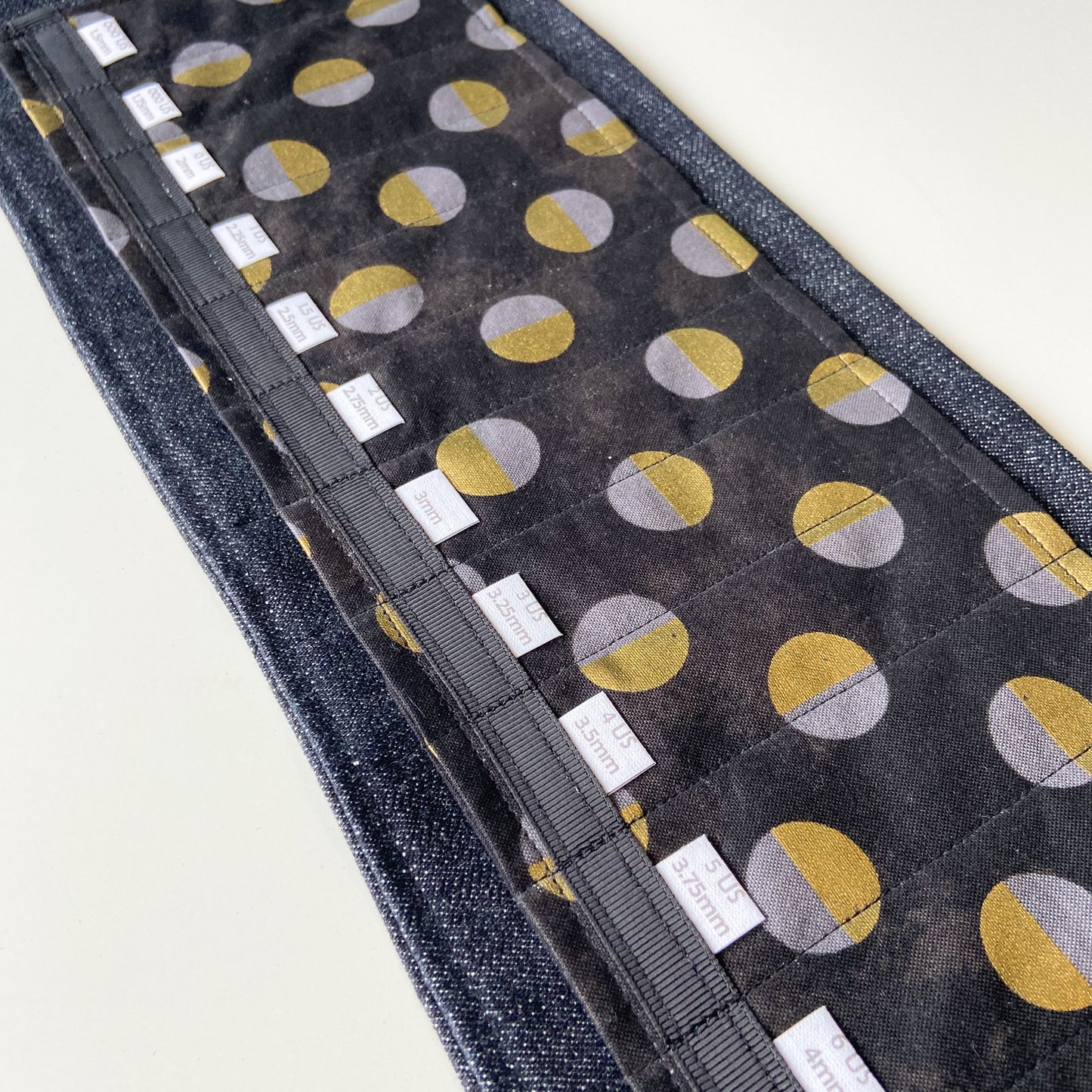 Circular Needle Organizers - Black with Gold/Grey Circles