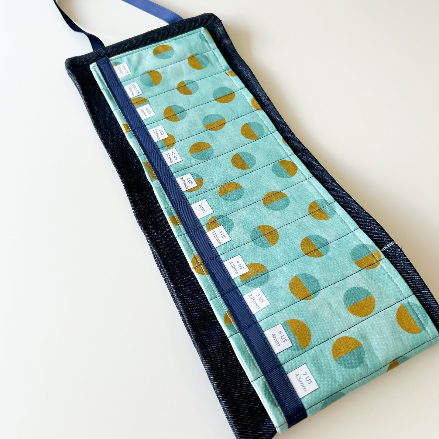Circular Needle Organizers - Teal with Gold Circles