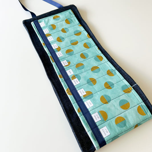 Circular Needle Organizers - Teal with Gold Circles