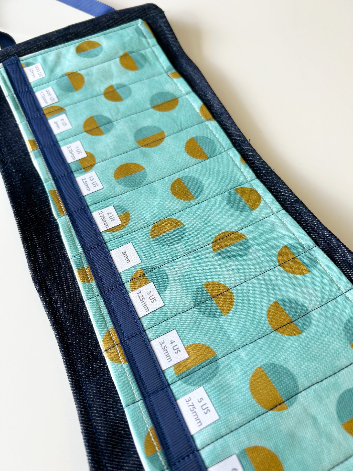 Circular Needle Organizers - Teal with Gold Circles