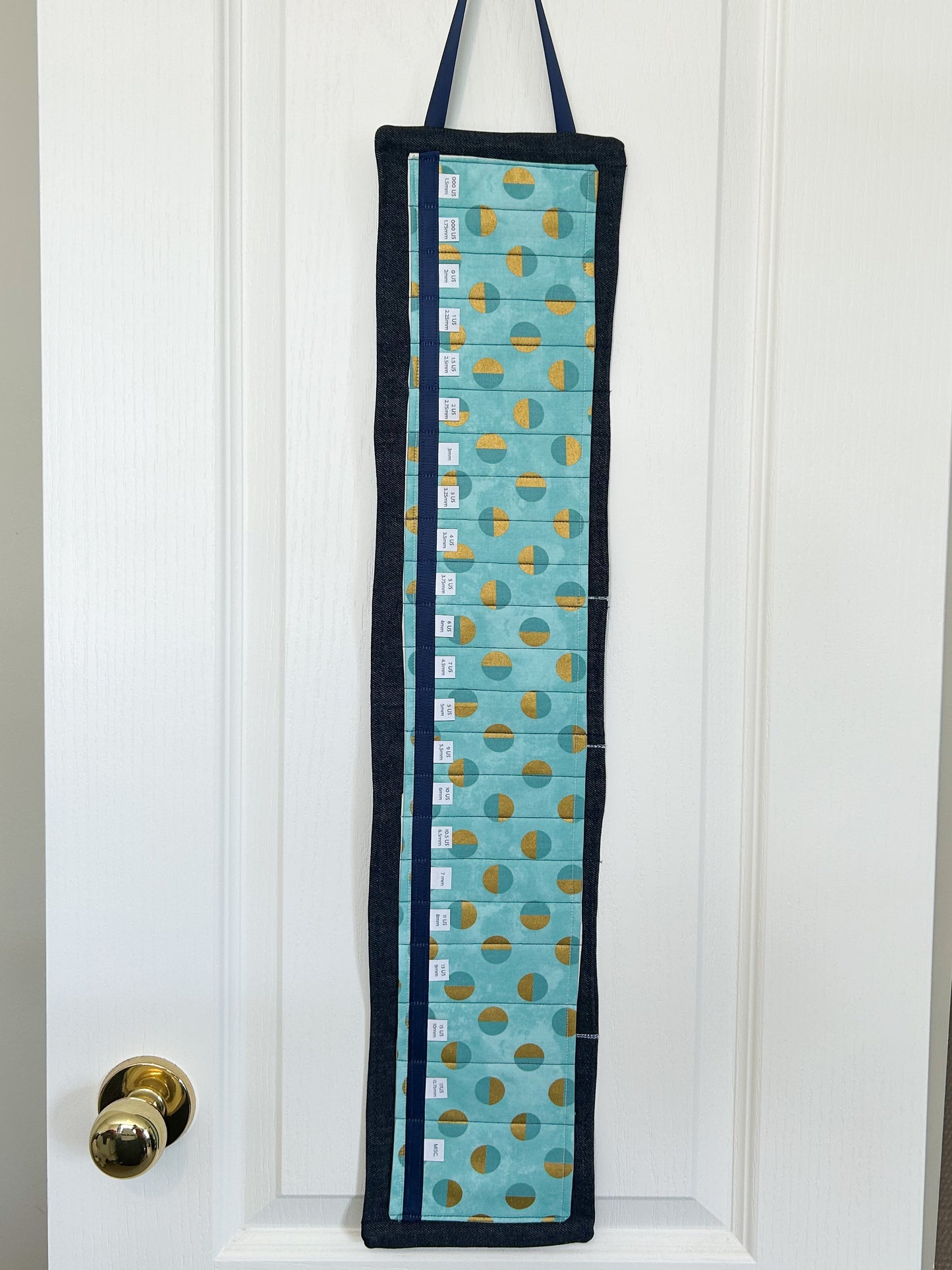 Circular Needle Organizers - Teal with Gold Circles