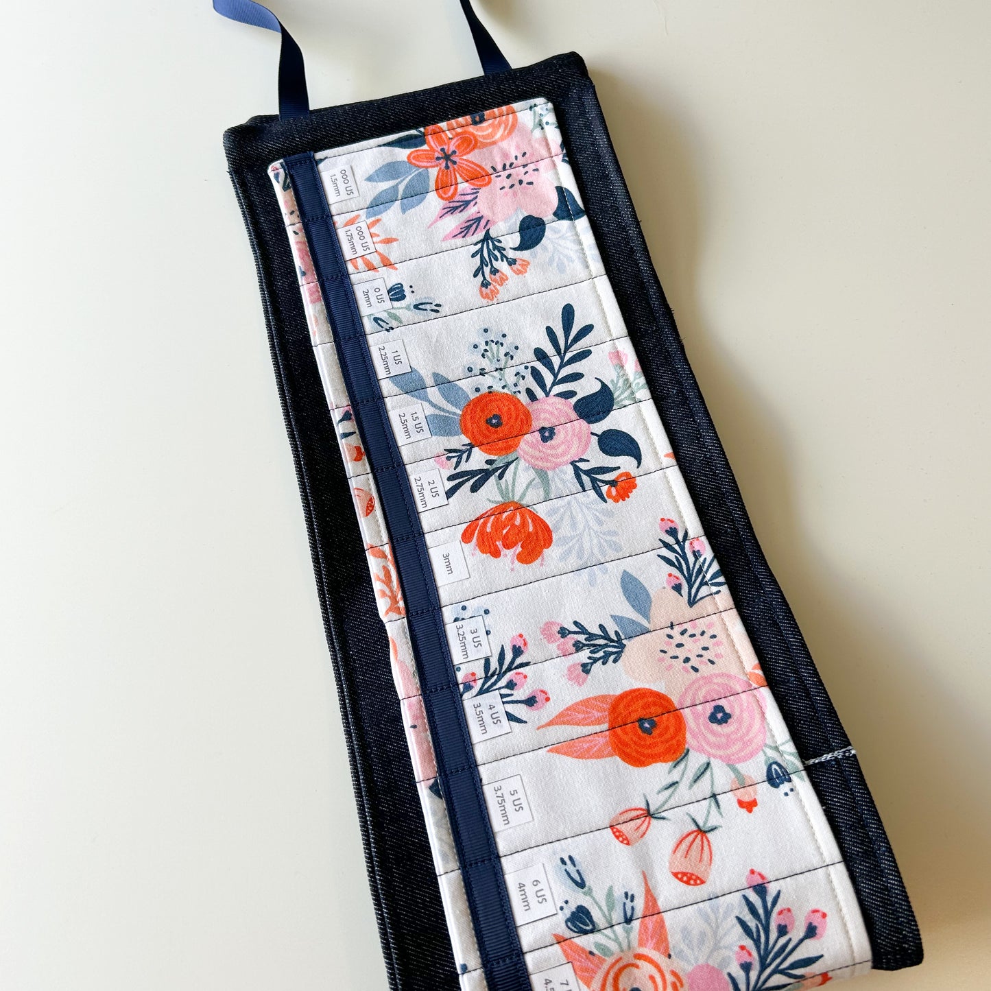 Circular Needle Organizers - Orange and Pink Floral Print