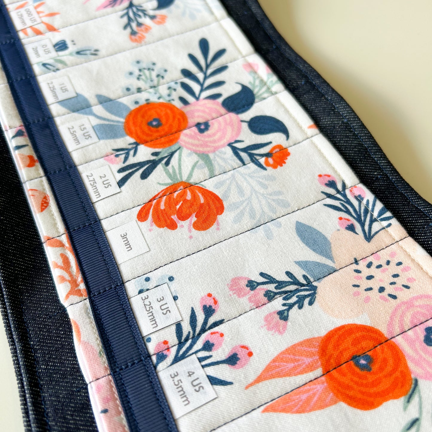 Circular Needle Organizers - Orange and Pink Floral Print