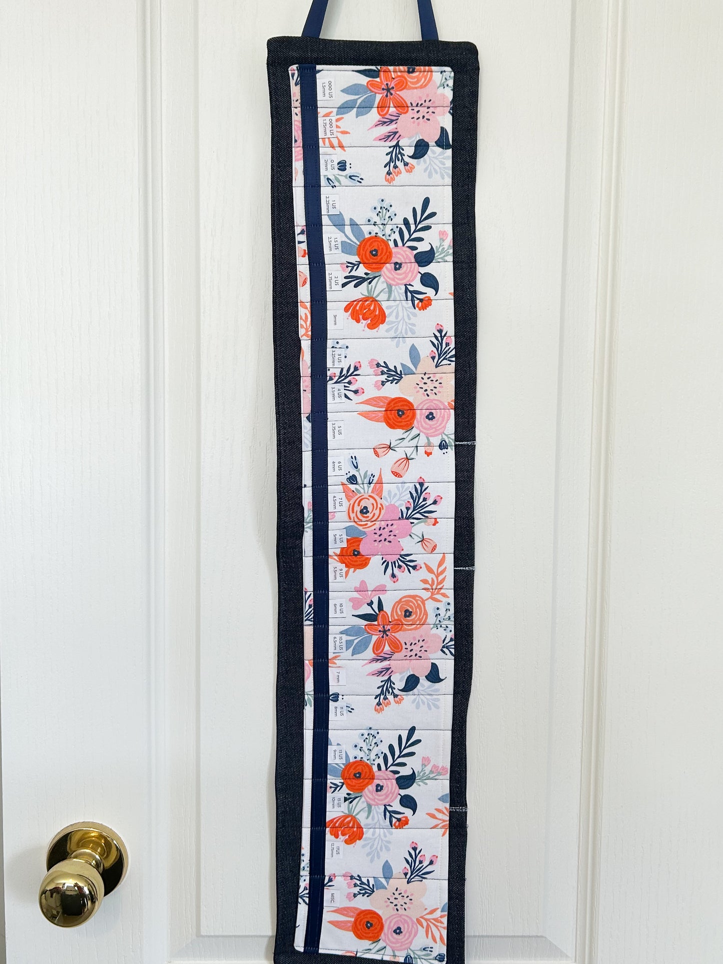 Circular Needle Organizers - Orange and Pink Floral Print