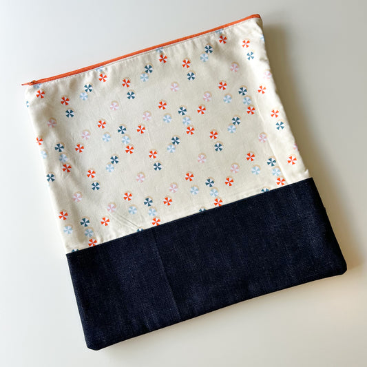 Cross Stitch Zippered Project Bag - Beach Umbrellas