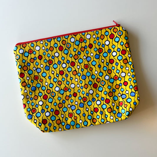 Sock Project Bag - Yellow Indigenous Art Print