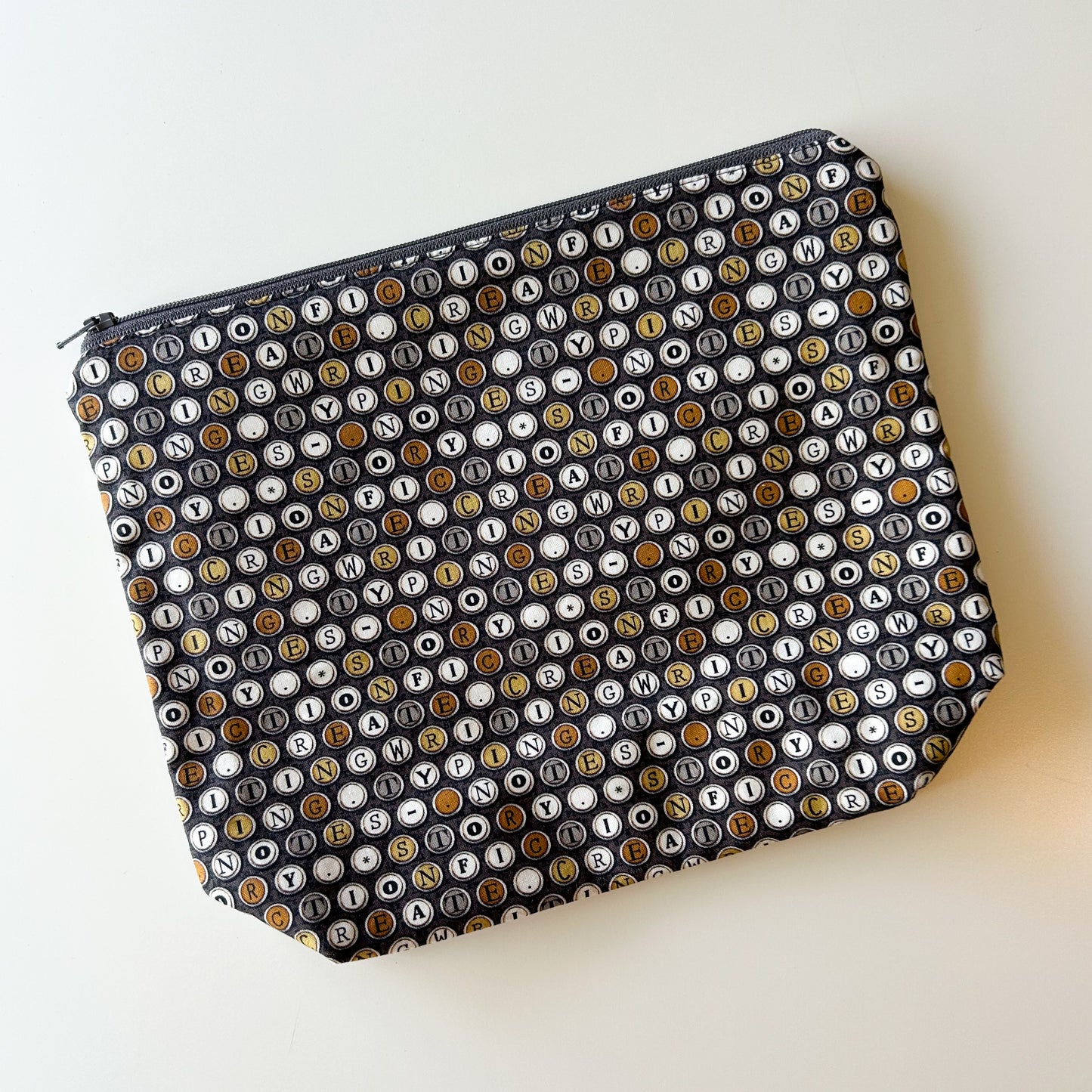 Sock Project Bag - Typewriter Buttons