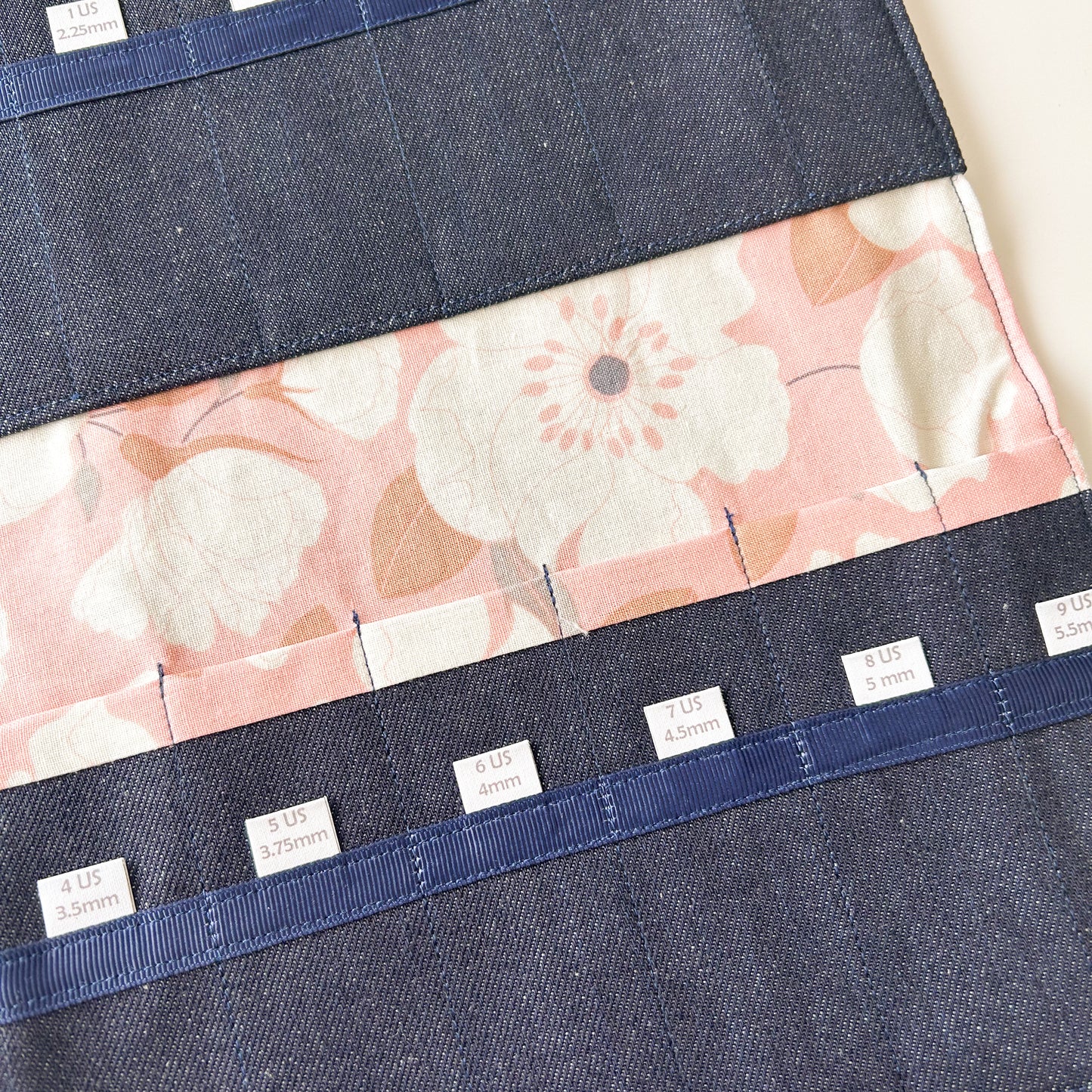 DPN Needle Organizer - Pink with Big White Flowers