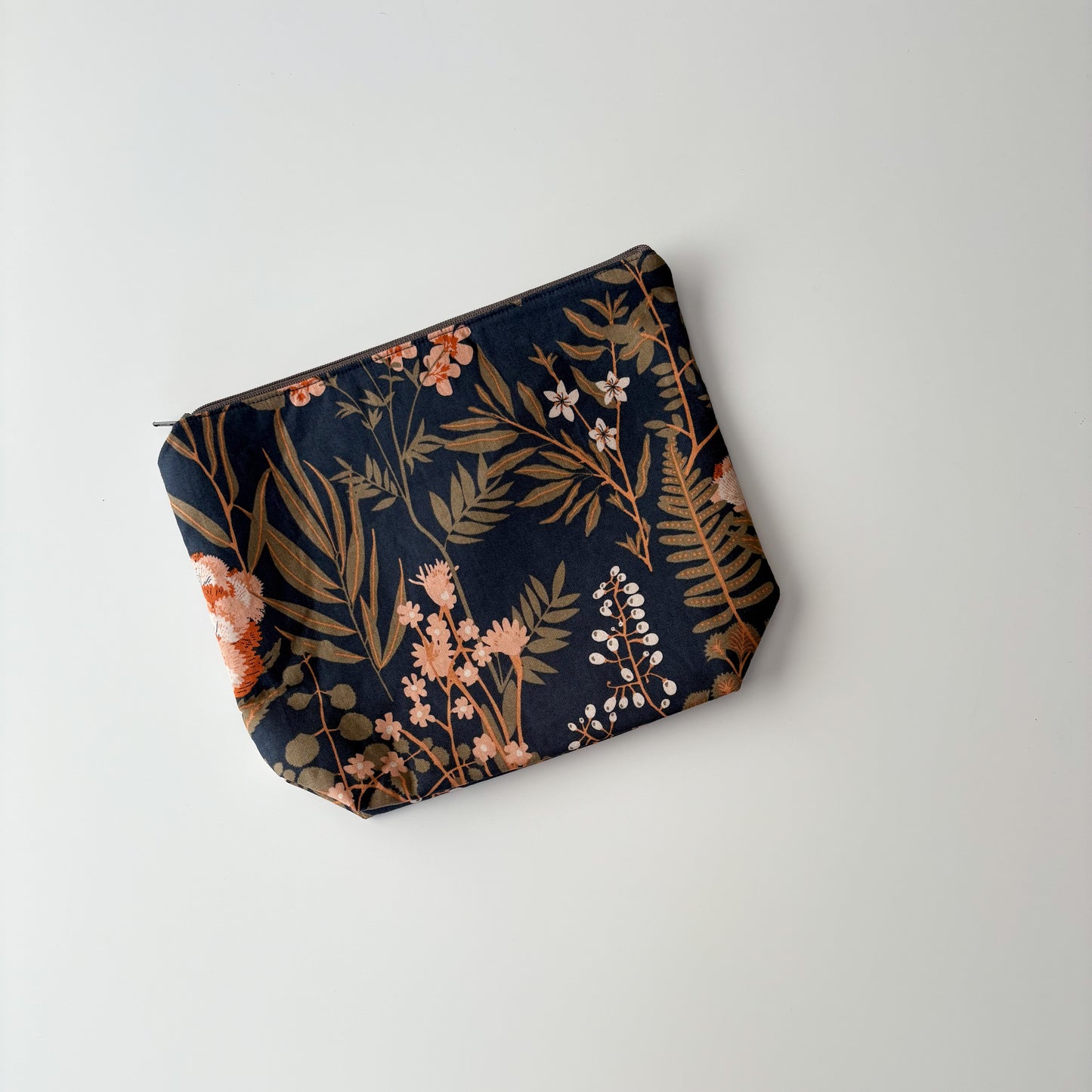 Sock Project Bag - Meadow Flowers on Navy