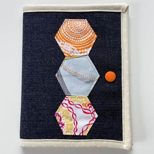 Cross Stitch Needle Holder/Thread Bed - Orange/Gray/White