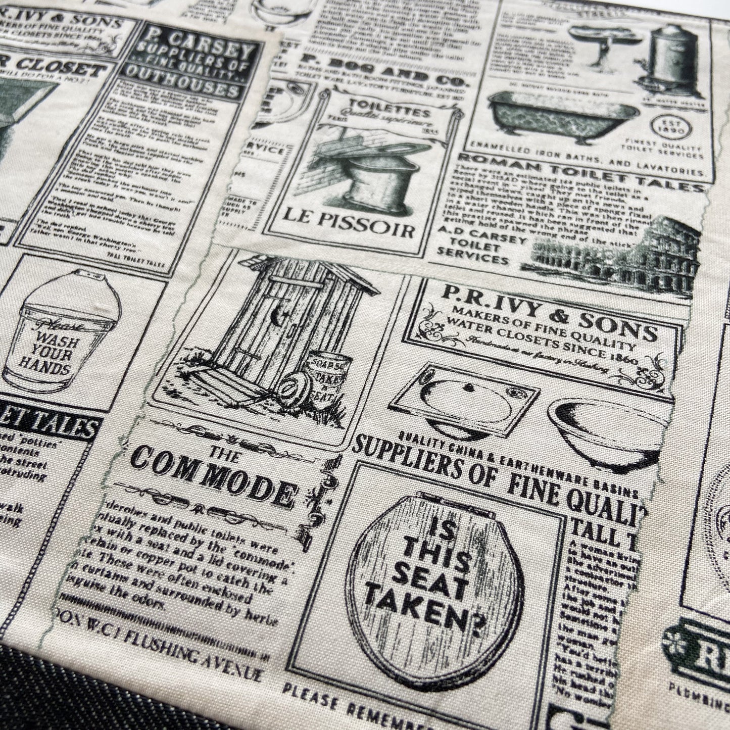 Cross Stitch Zippered Project Bag - Commode News Ads