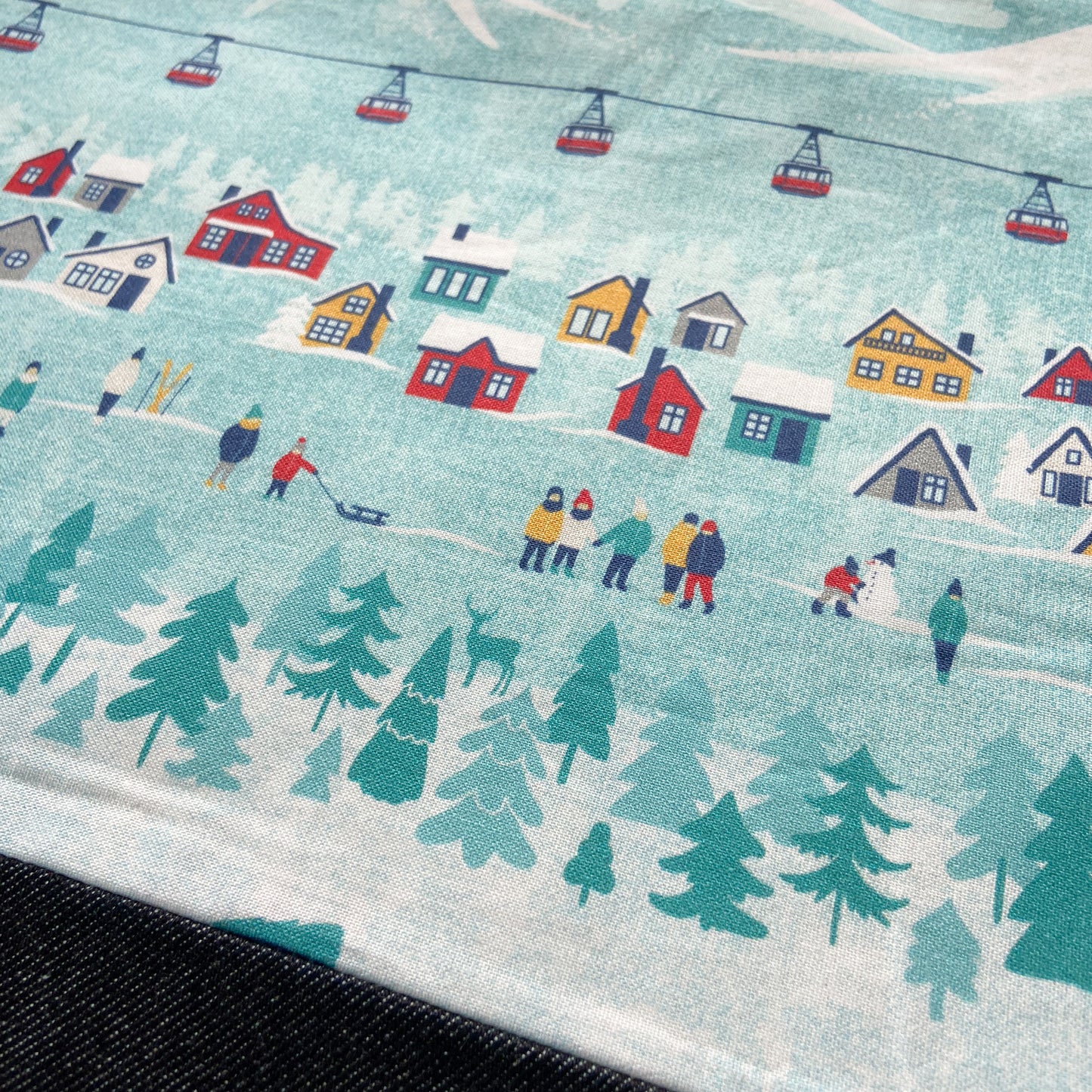 Cross Stitch Zippered Project Bag - Alpine Ski Lodge