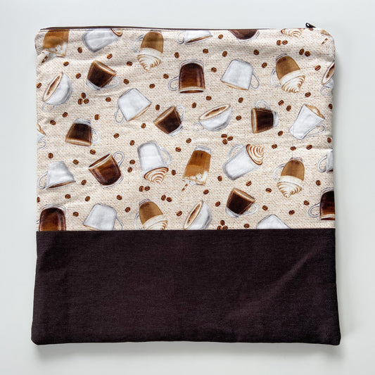 Cross Stitch Zippered Project Bag - Lattes and Cappuccinos