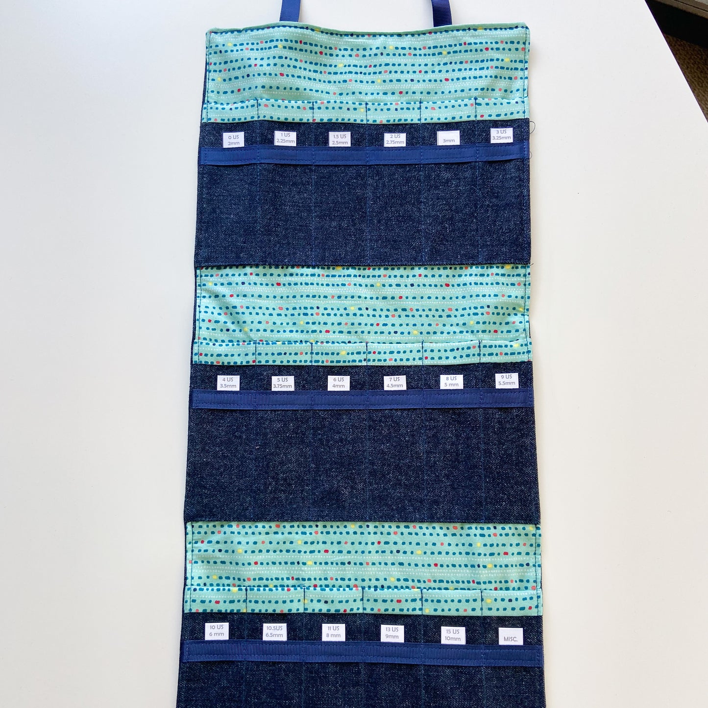 DPN Needle Organizer - Teal/Green Dots