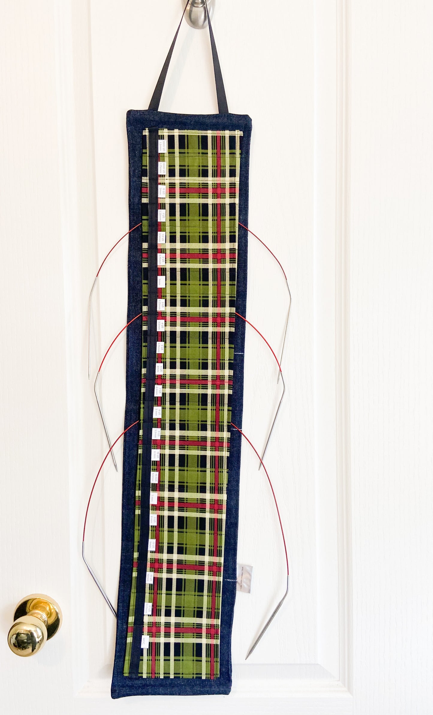 Circular Needle Organizers - Green/Black Plaid
