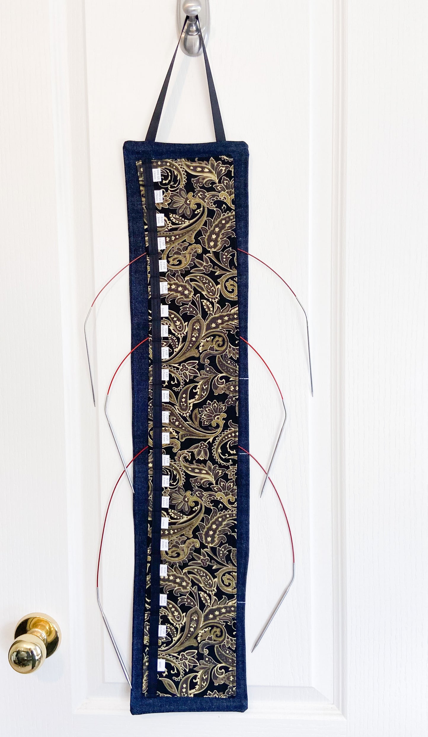 Circular Needle Organizers - Black/Yellow Paisley
