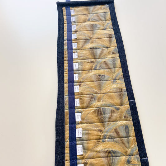 Circular Needle Organizers - Blue/Gold Aztec Fans