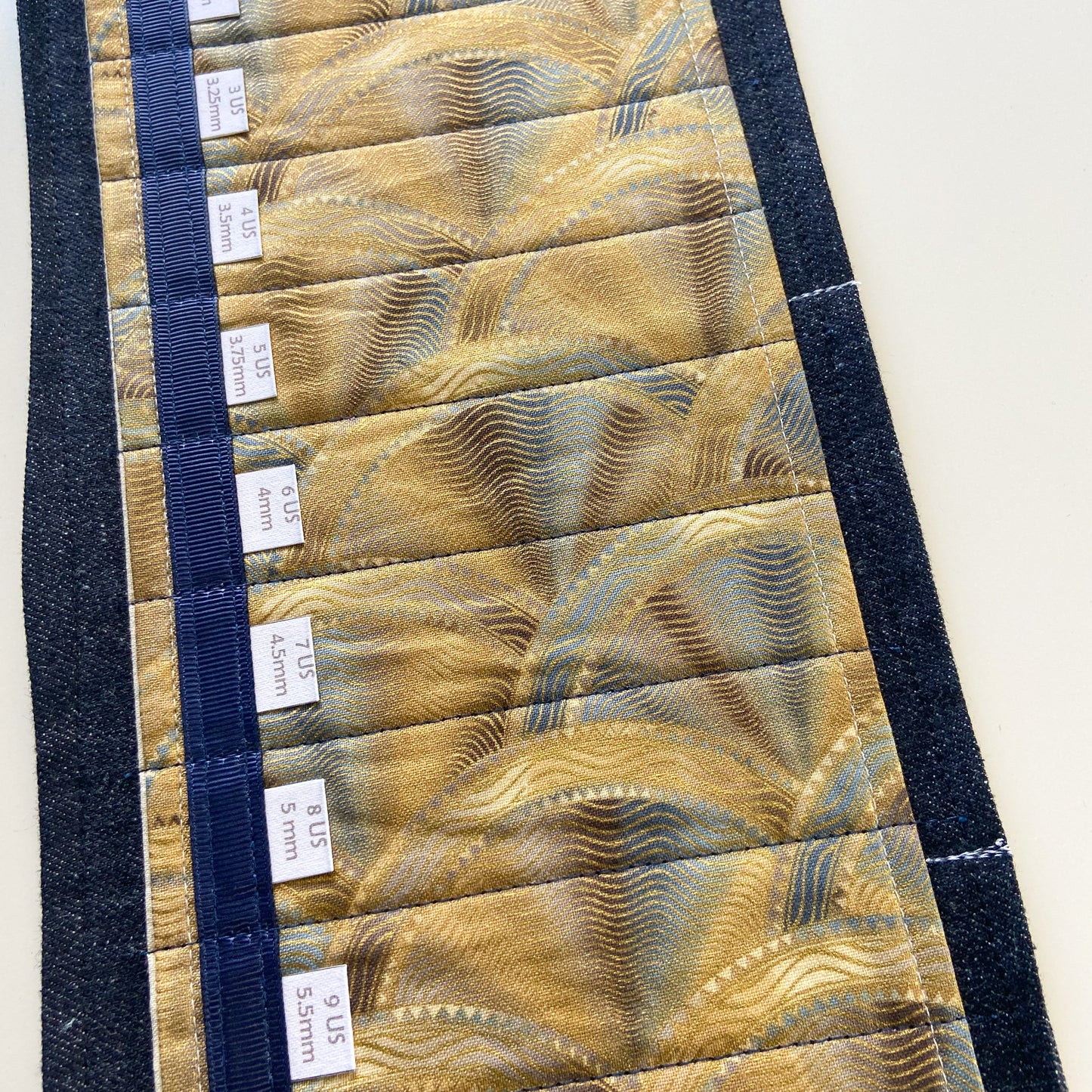 Circular Needle Organizers - Blue/Gold Aztec Fans