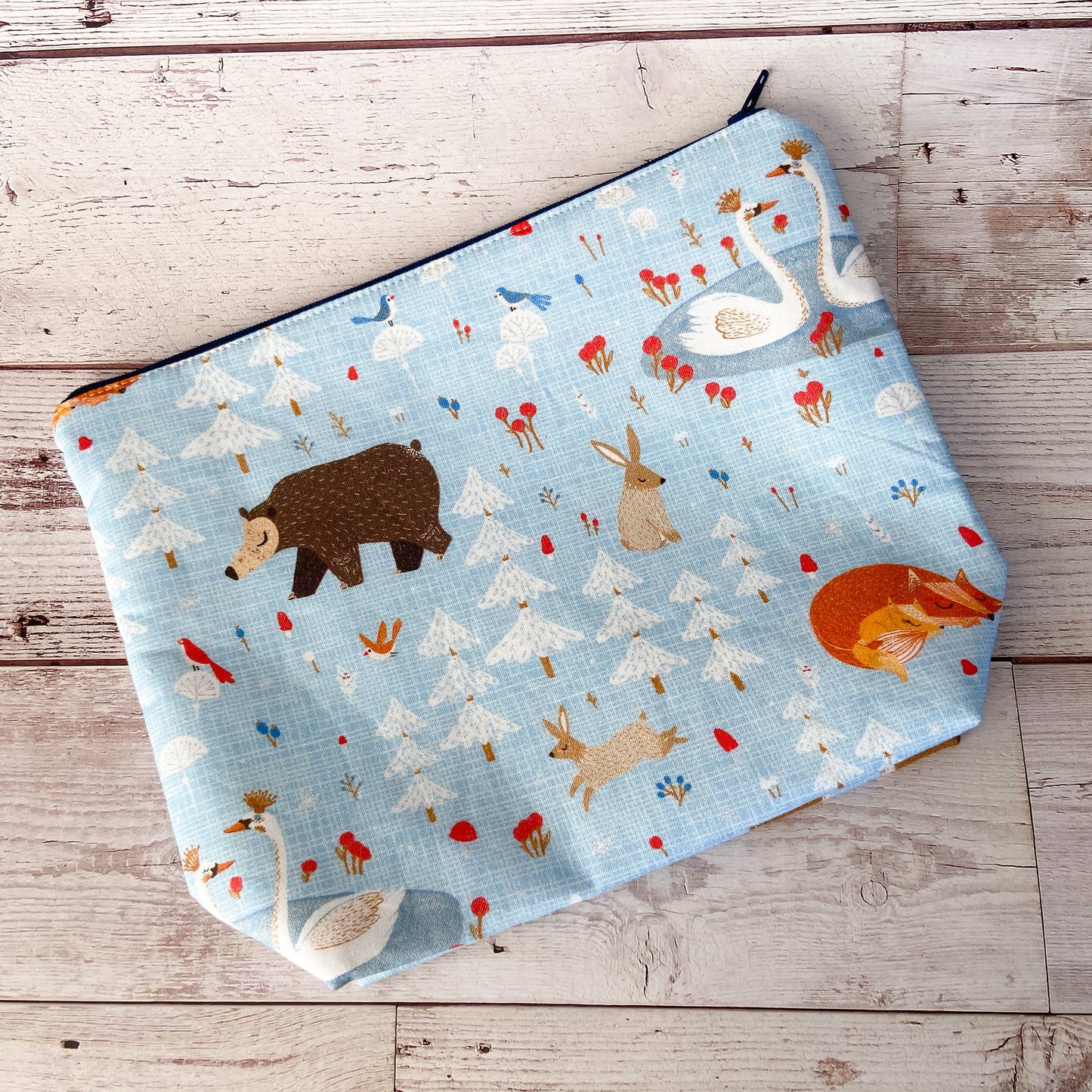 Sock Project Bag - Winter Woodland Critters