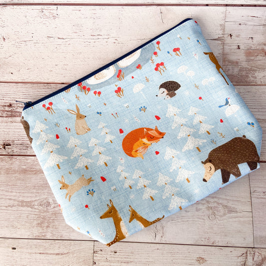 Sock Project Bag - Winter Woodland Critters
