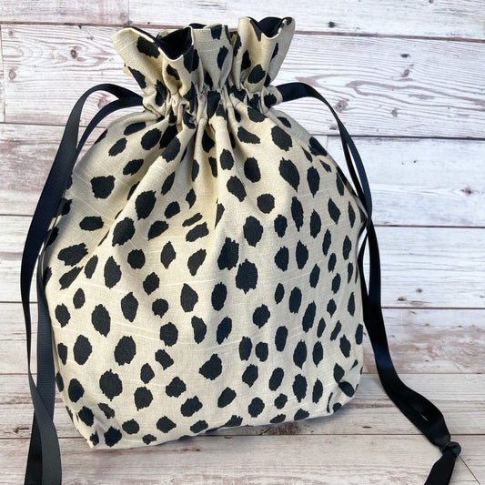 Large Drawstring Bag - Leopard Spots