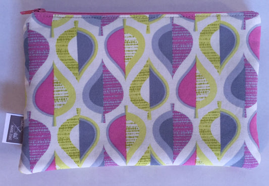 Notion Pouch - Pink/Yellow/Grey leaves