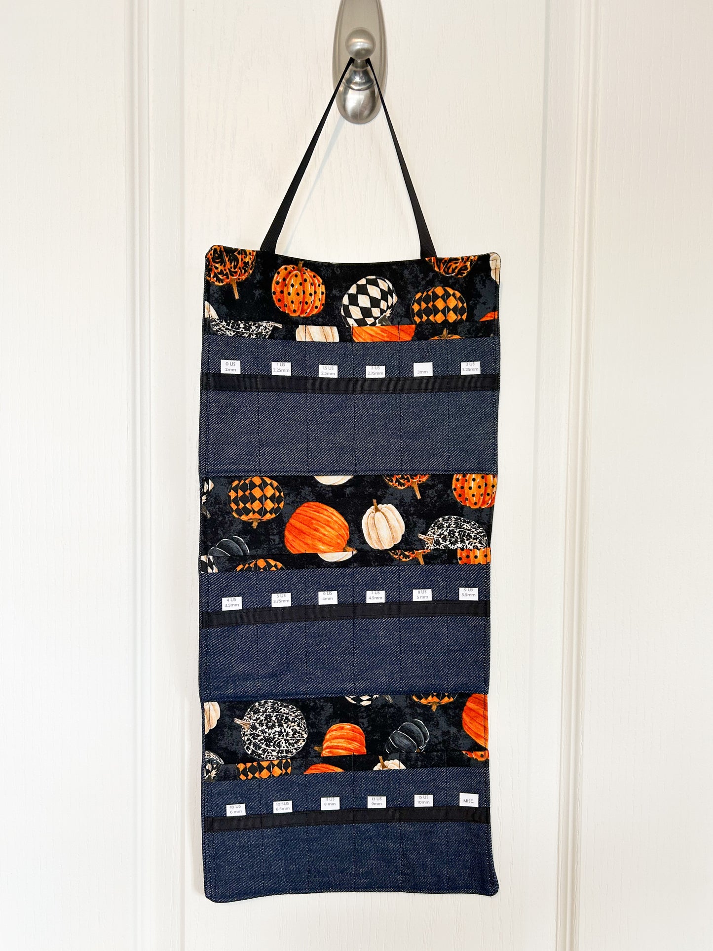 DPN Needle Organizer - Black with Orange Pumpkins