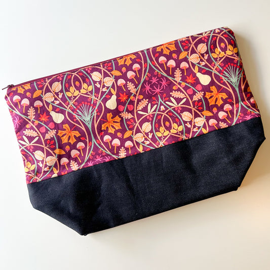 Denim - Sweater Zippered Project Bag - Forest Flora