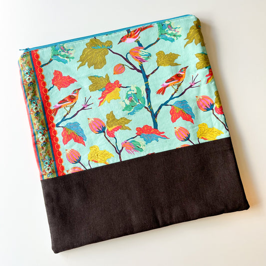 Cross Stitch Zippered Project Bag - Birds on Branches