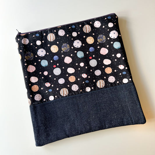 Cross Stitch Zippered Project Bag - Planets and Stars