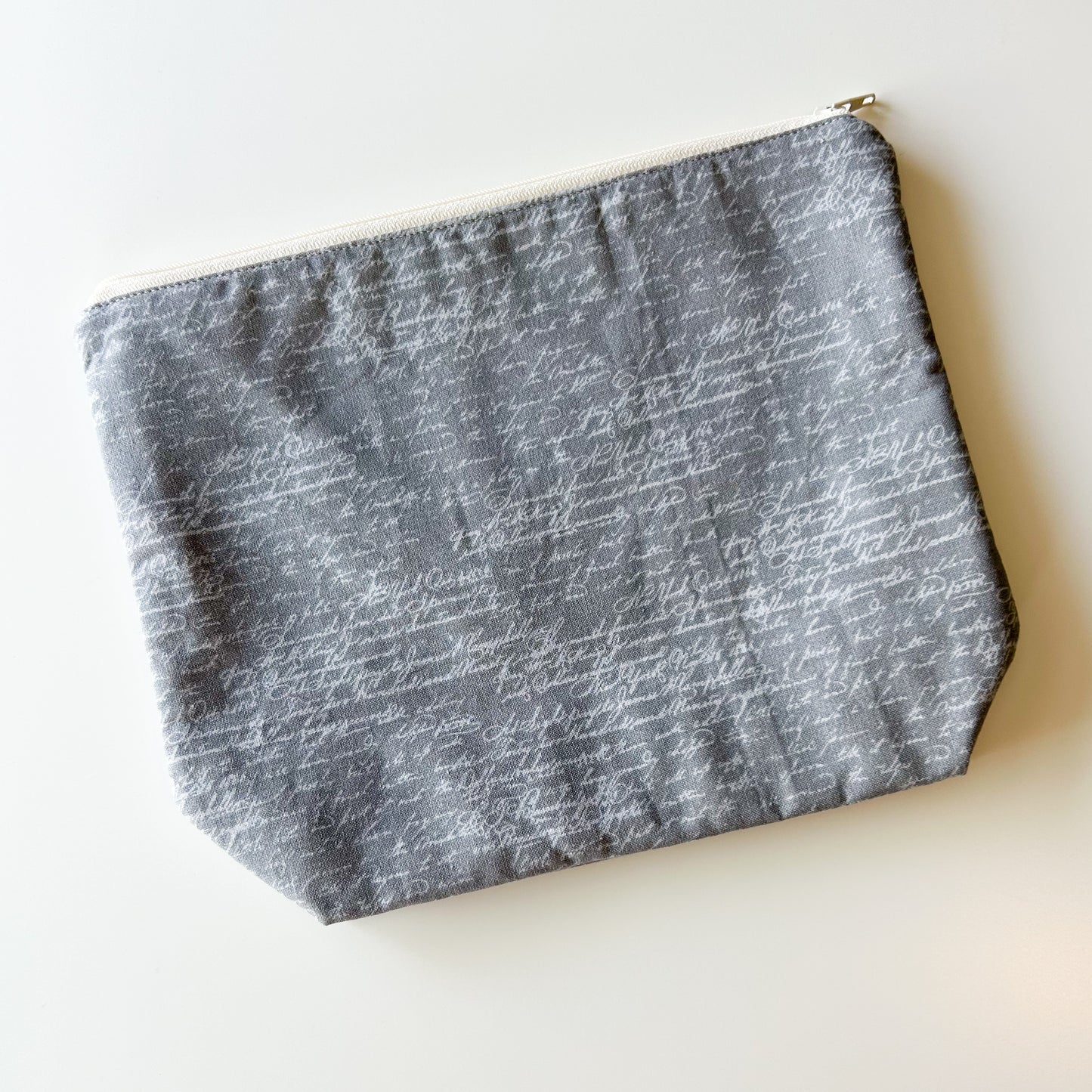 Sock Project Bag - Grey with Handwriting