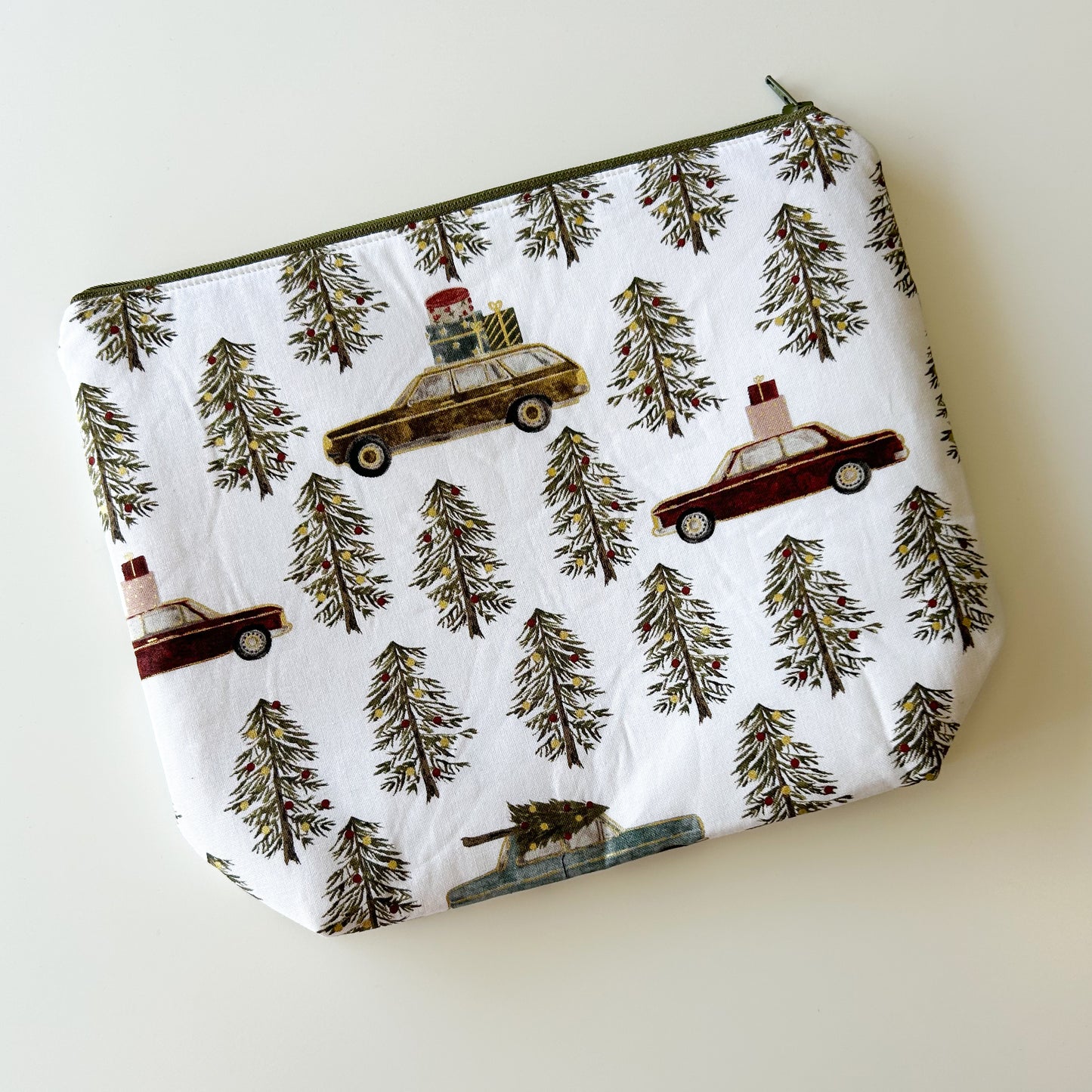 Sock Project Bag - Old Cars with Trees