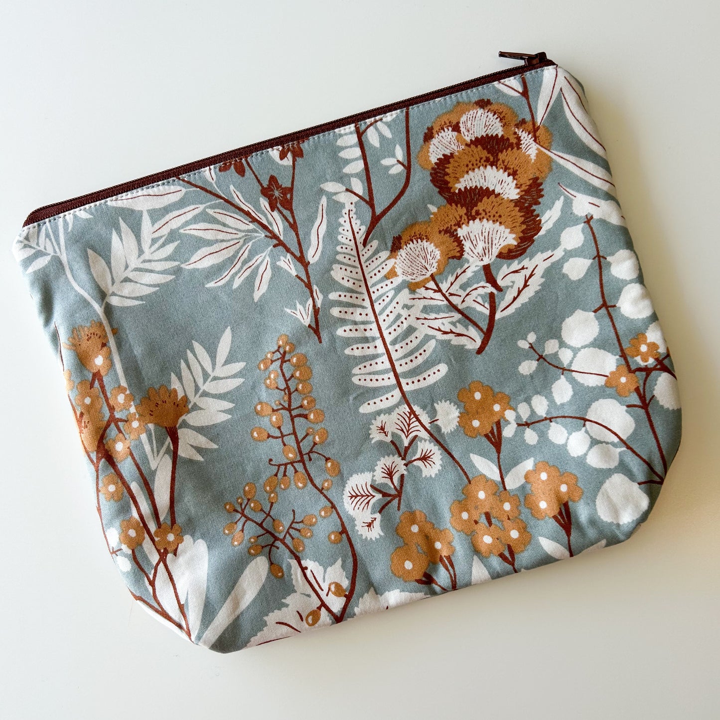 Sock Project Bag - Grey Forest Floral