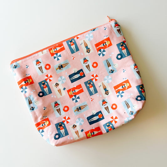 Sock Project Bag - Peach Beach Lounging