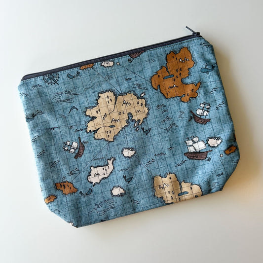 Sock Project Bag - Antique Map