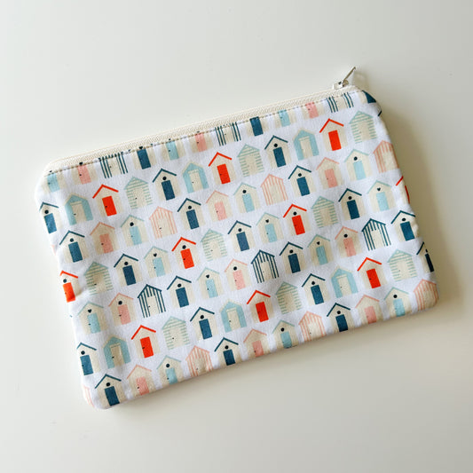 Notion Pouch - White with Beach Huts