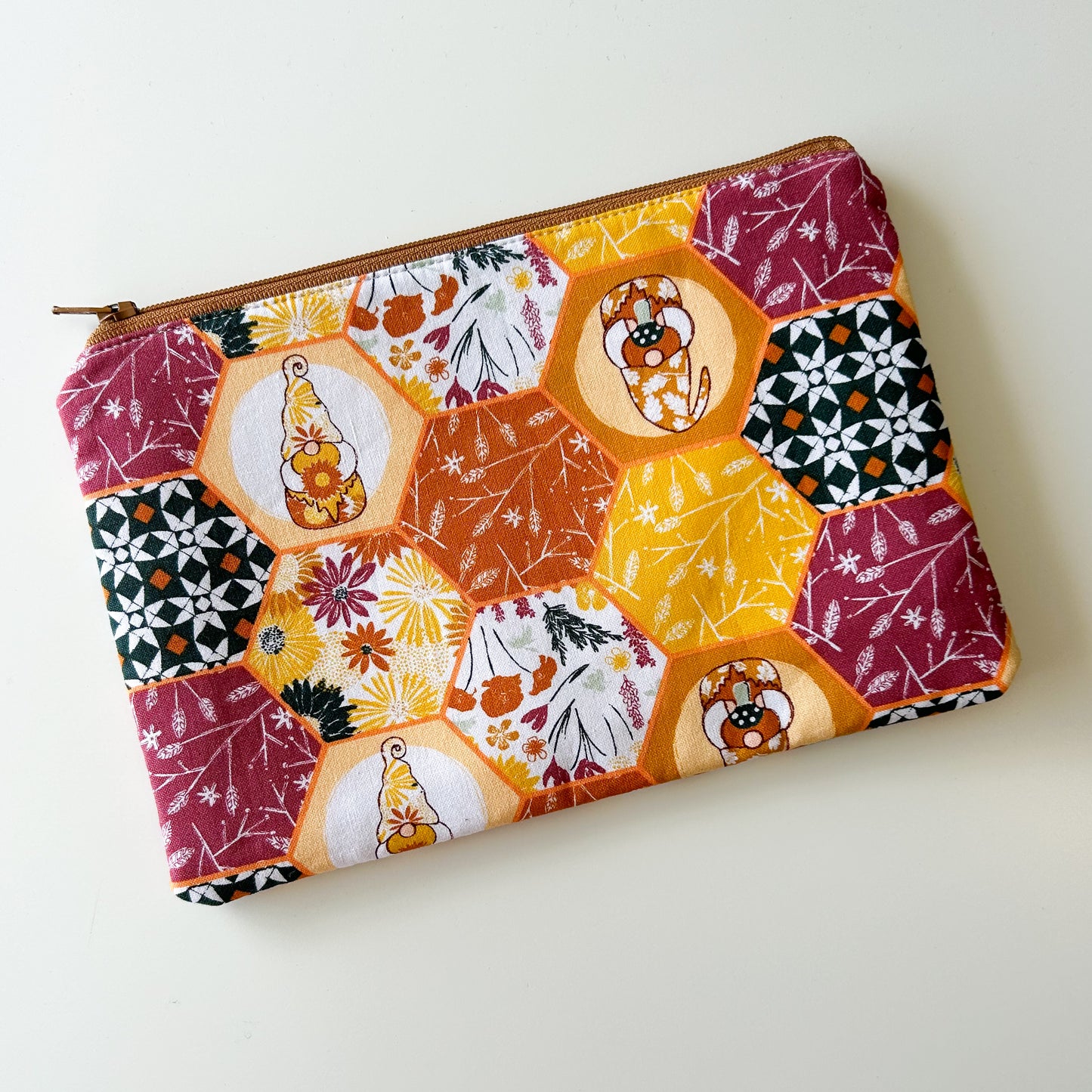 Notion Pouch - Orange Hexi Gnomes