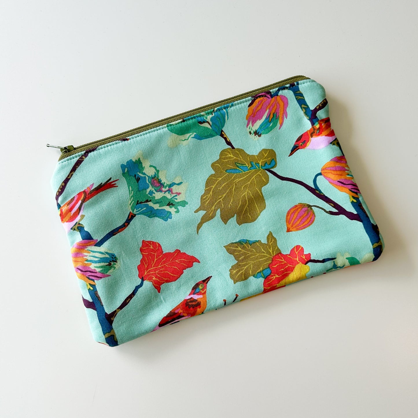 Notion Pouch - Turq. Birds on Branches