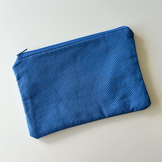 Notion Pouch - Blue Knit Stitch (Copy)