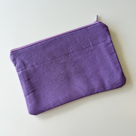 Notion Pouch - Purple Knit Stitch