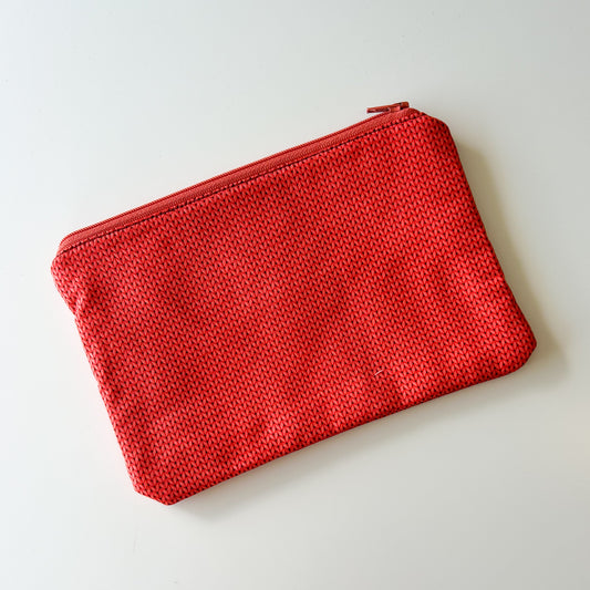 Notion Pouch - Tomato Red Knit Stitch