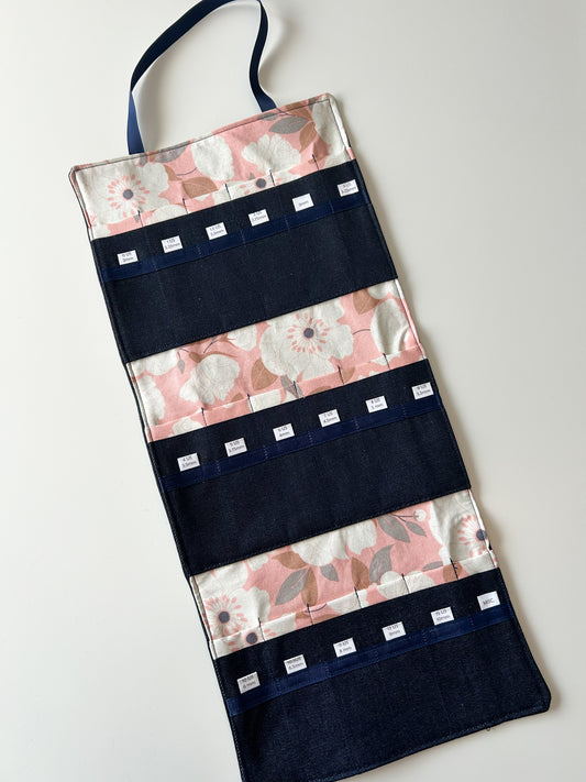 DPN Needle Organizer - Pink with Big White Flowers