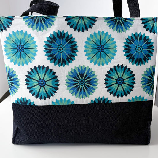 Blue Medallions - Project Bag/Craft Organizer Bucket