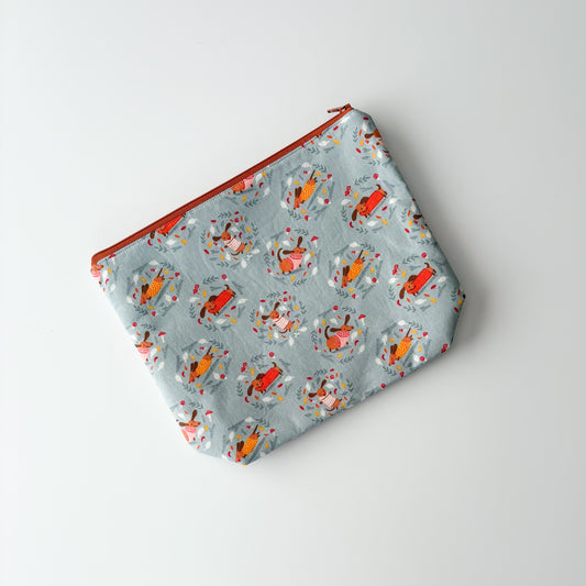 Sock Project Bag - Sweater Weather Wieners on Grey