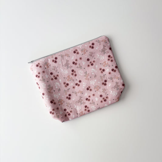 Sock Project Bag - Pink on Pink Flowers