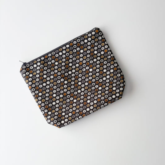 Sock Project Bag - Typewriter Buttons