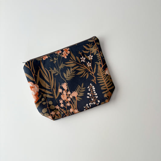 Sock Project Bag - Meadow Flowers on Navy