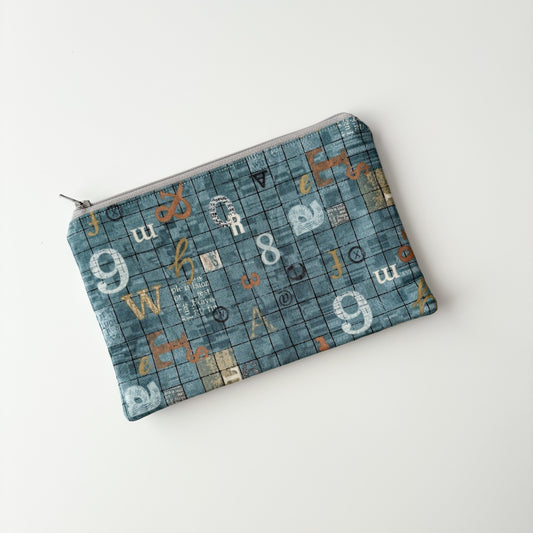 Notion Pouch - Teal Type Letters
