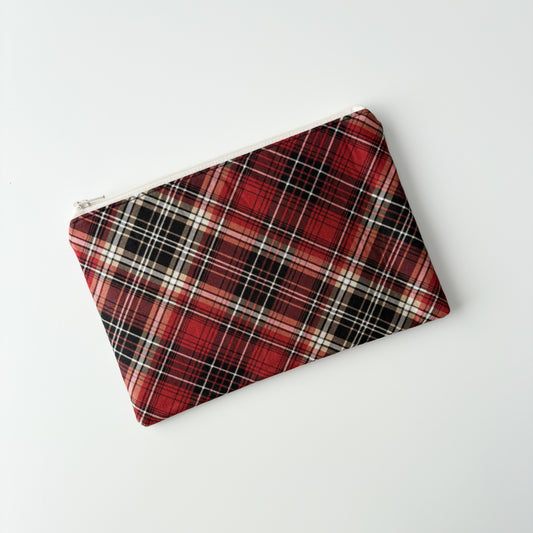 Notion Pouch - Red Diagonal Plaid