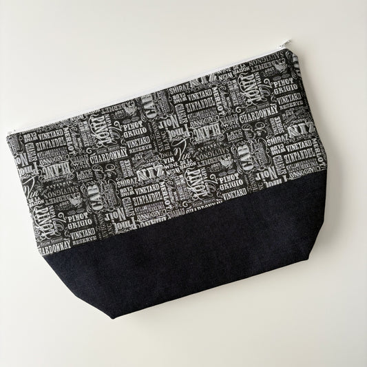 Denim - Sweater Zippered Project Bag - Wine Names